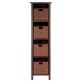 5 Pc Storage Shelf with 4 Foldable Woven Baskets - 56 - Walnut Brown