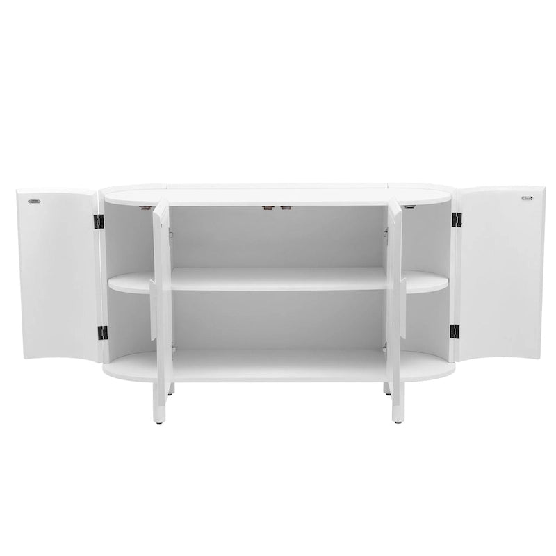 Credenza di lusso discreto dal design curvo con ripiani regolabili