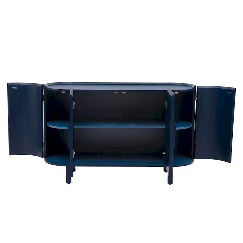 Credenza di lusso discreto dal design curvo con ripiani regolabili