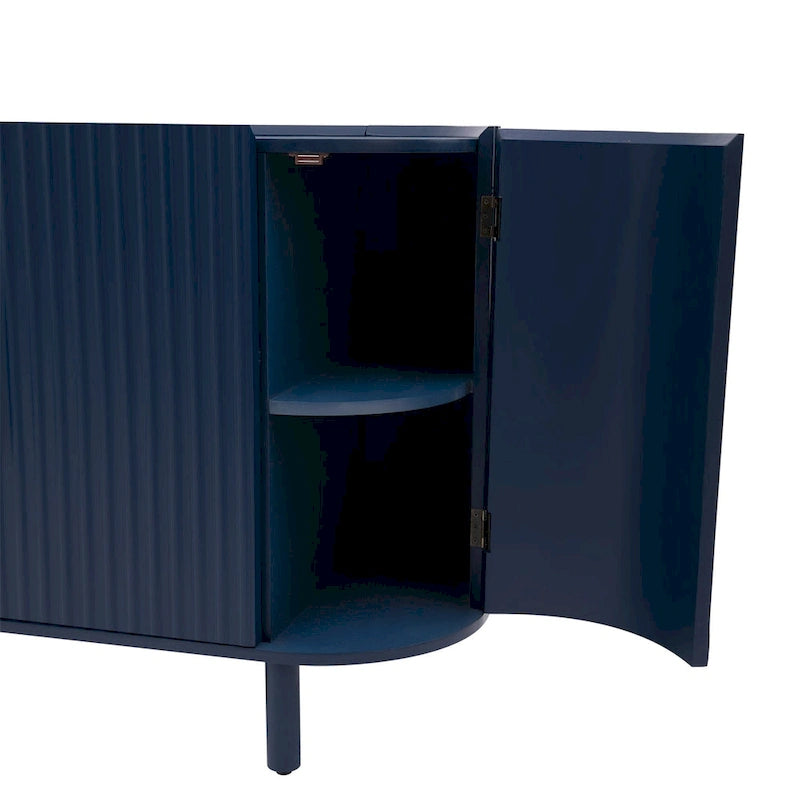 Credenza di lusso discreto dal design curvo con ripiani regolabili
