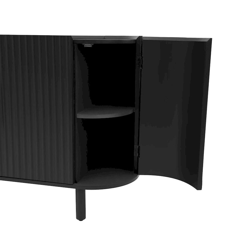 Credenza di lusso discreto dal design curvo con ripiani regolabili