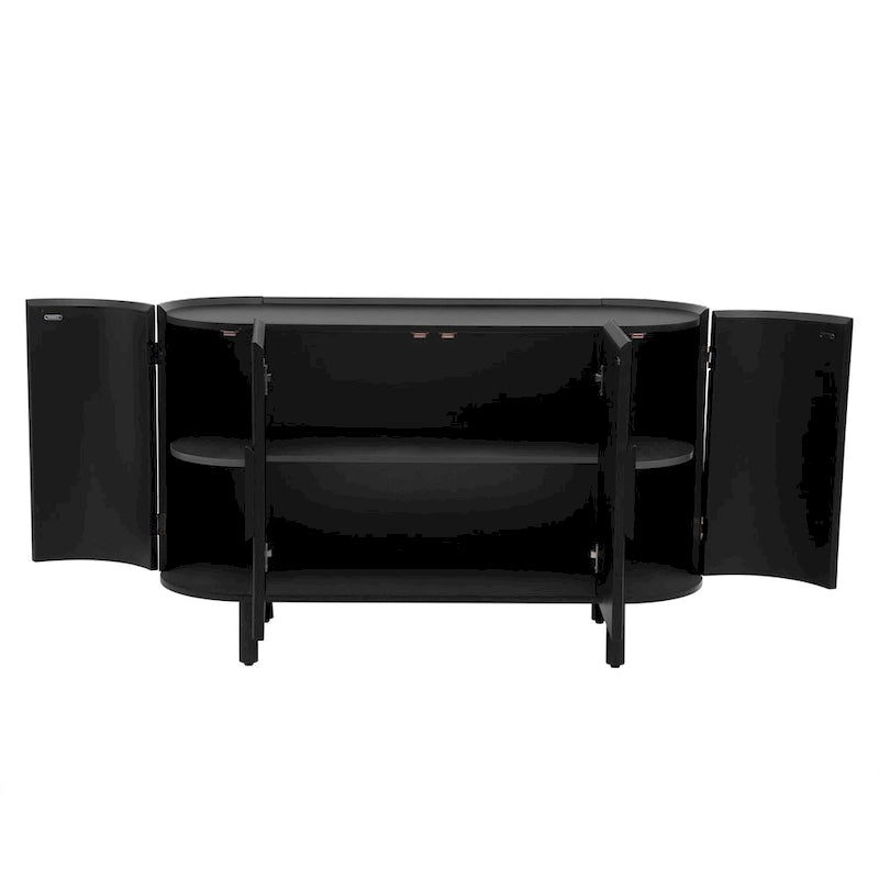 Credenza di lusso discreto dal design curvo con ripiani regolabili