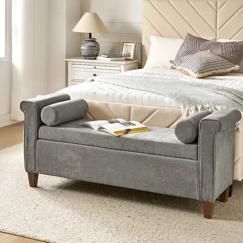 Rita 54.3 Wide Traditional Storage Bench with 2 Pillows by HULALA HOME
