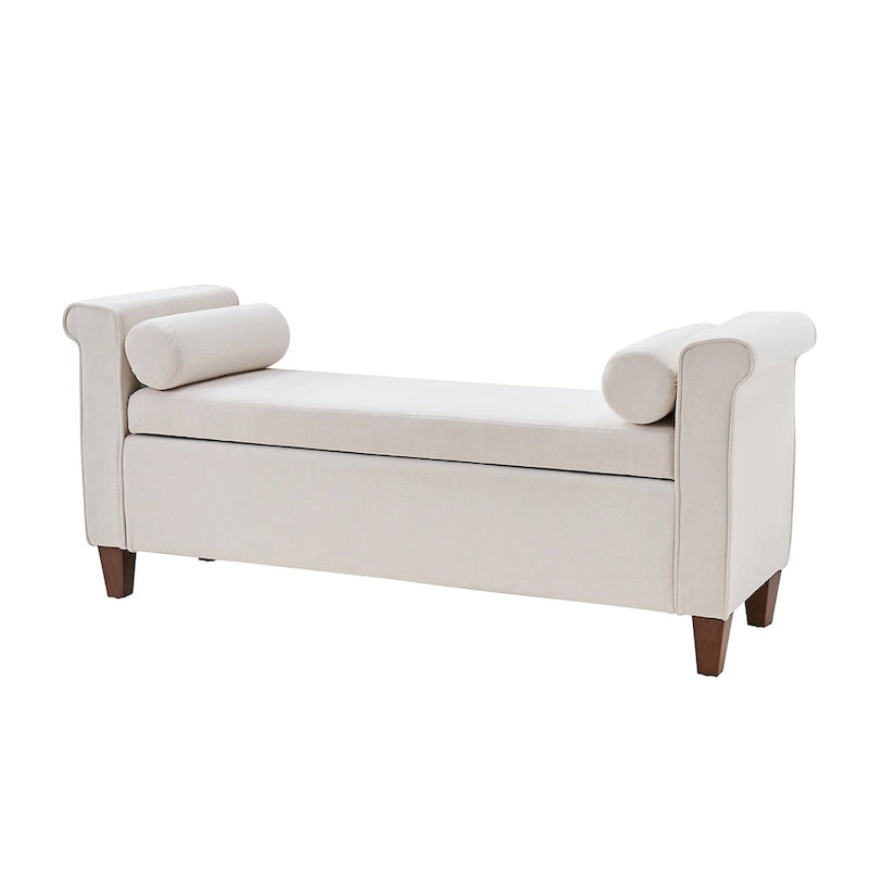 54.3 Wide Traditional Storage Bench with 2 Pillows