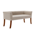 Fabric Upholstered Bench with Rubberwood Legs