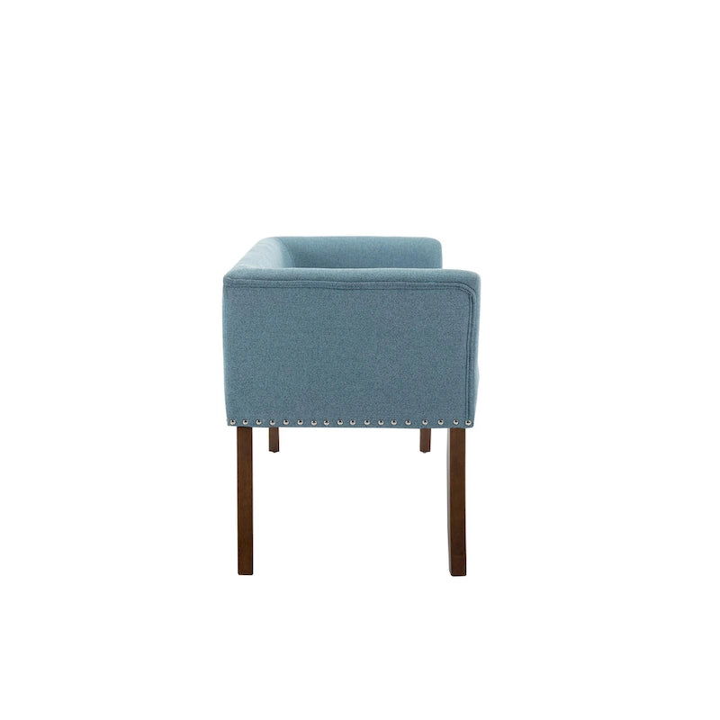 Fabric Upholstered Bench with Rubberwood Legs