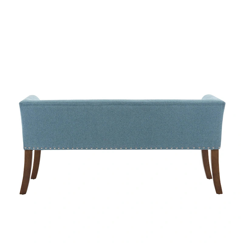 Fabric Upholstered Bench with Rubberwood Legs
