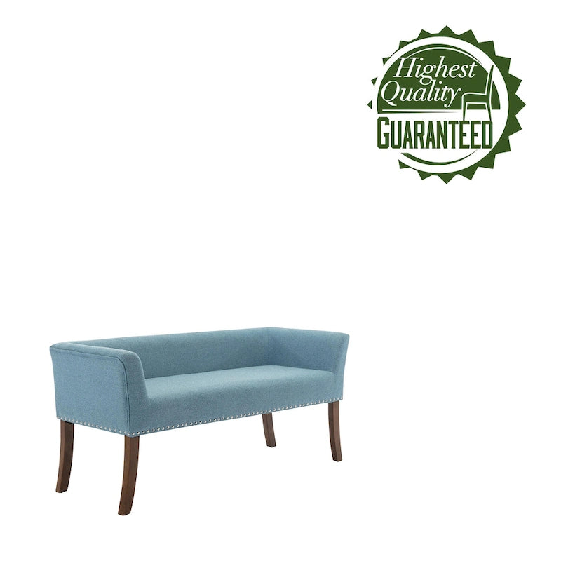 Fabric Upholstered Bench with Rubberwood Legs