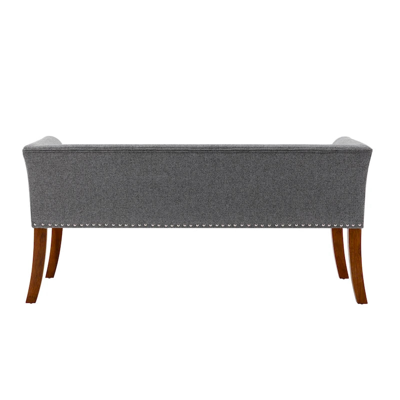 Fabric Upholstered Bench with Rubberwood Legs