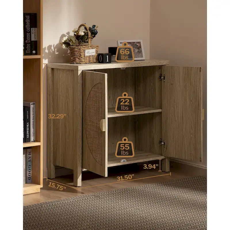 Credenza contenitore in rattan