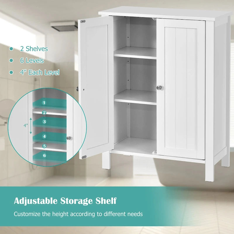 Mobiletto da bagno in legno da pavimento, mobile contenitore indipendente