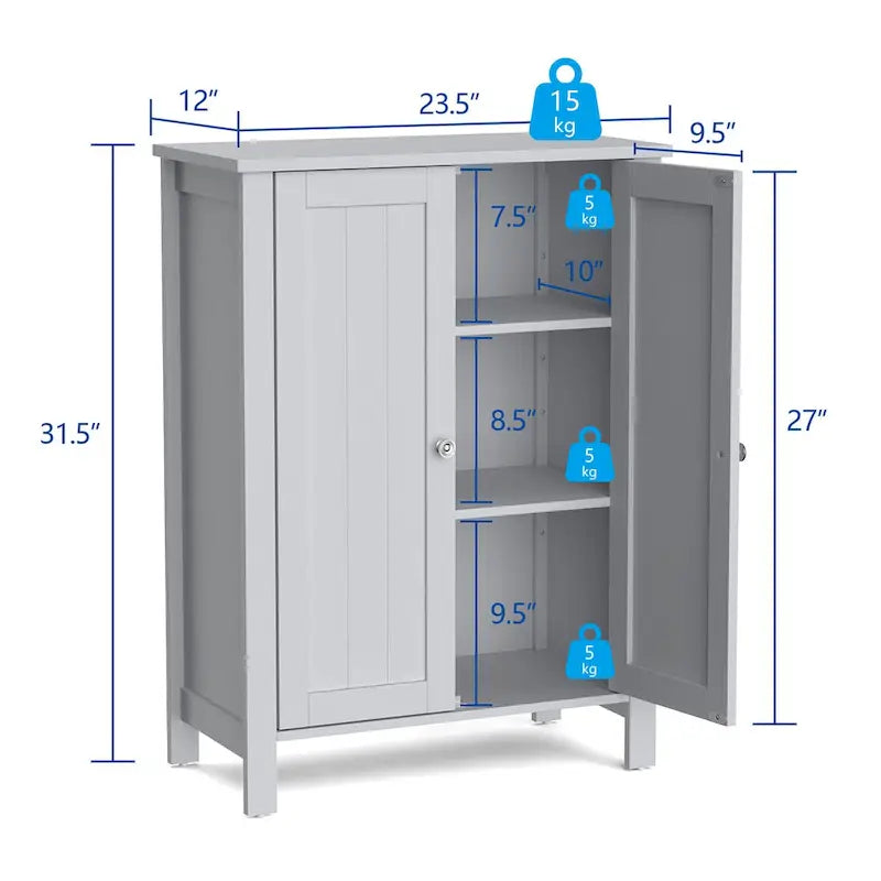 Wooden Bathroom Floor Cabinet Free Standing Storage Cabinet