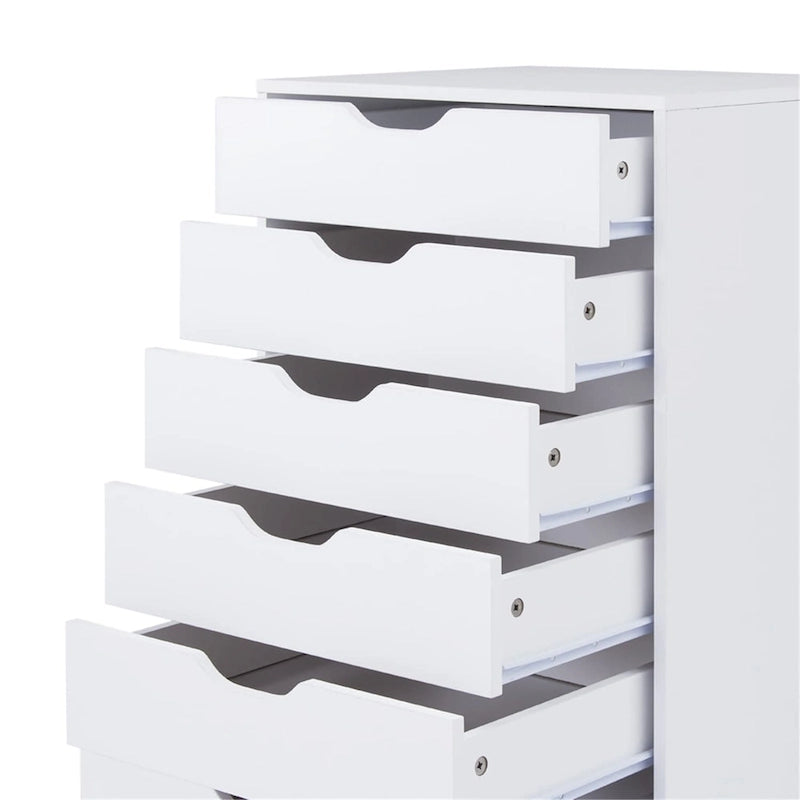 Schedario in legno da ufficio con 7 cassetti, per ufficio domestico, mobile schedario con ruote, mobile contenitore con ruote, cassetto schedario