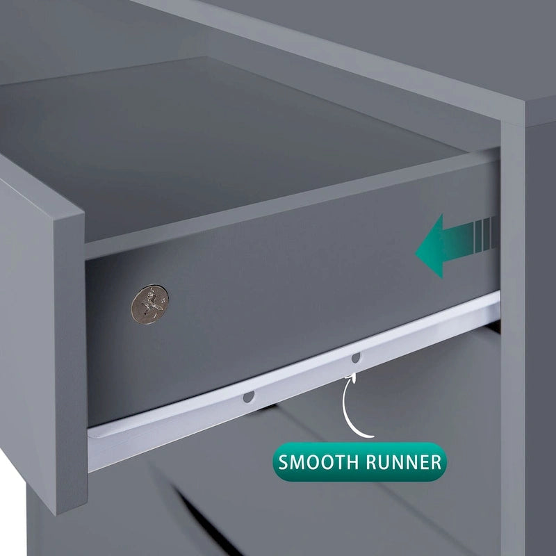Schedario in legno da ufficio con 7 cassetti, per ufficio domestico, mobile schedario con ruote, mobile contenitore con ruote, cassetto schedario