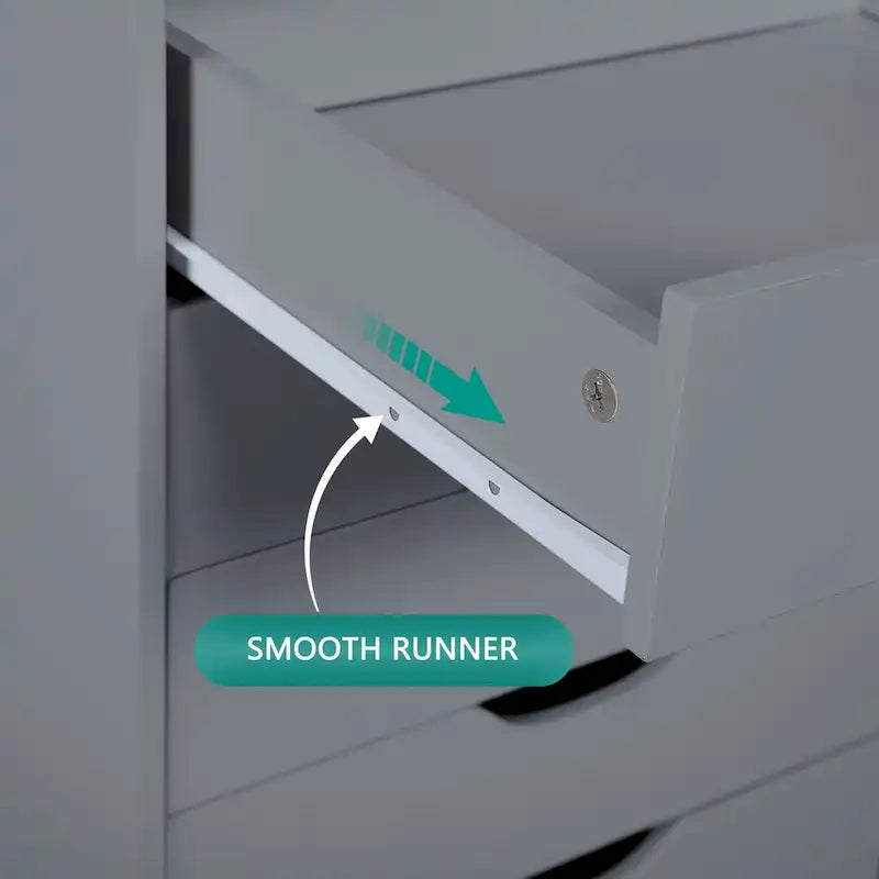 Schedario in legno da ufficio con 7 cassetti, per ufficio domestico, mobile schedario con ruote, mobile contenitore con ruote, cassetto schedario