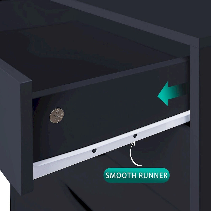 Schedario in legno da ufficio con 7 cassetti, per ufficio domestico, mobile schedario con ruote, mobile contenitore con ruote, cassetto schedario