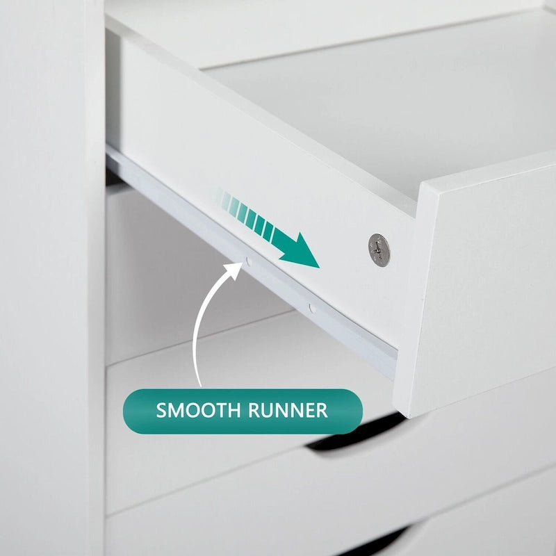 Schedario in legno da ufficio con 7 cassetti, per ufficio domestico, mobile schedario con ruote, mobile contenitore con ruote, cassetto schedario