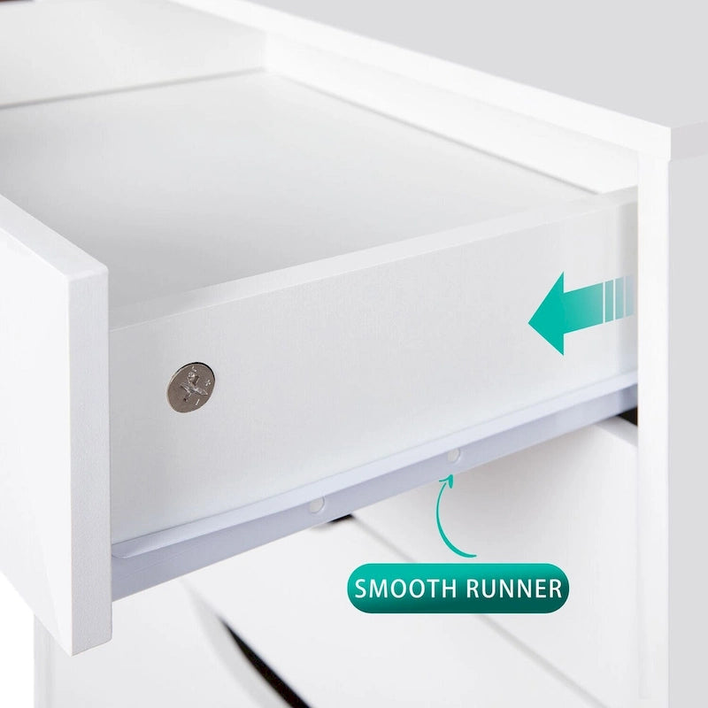 Schedario in legno da ufficio con 7 cassetti, per ufficio domestico, mobile schedario con ruote, mobile contenitore con ruote, cassetto schedario