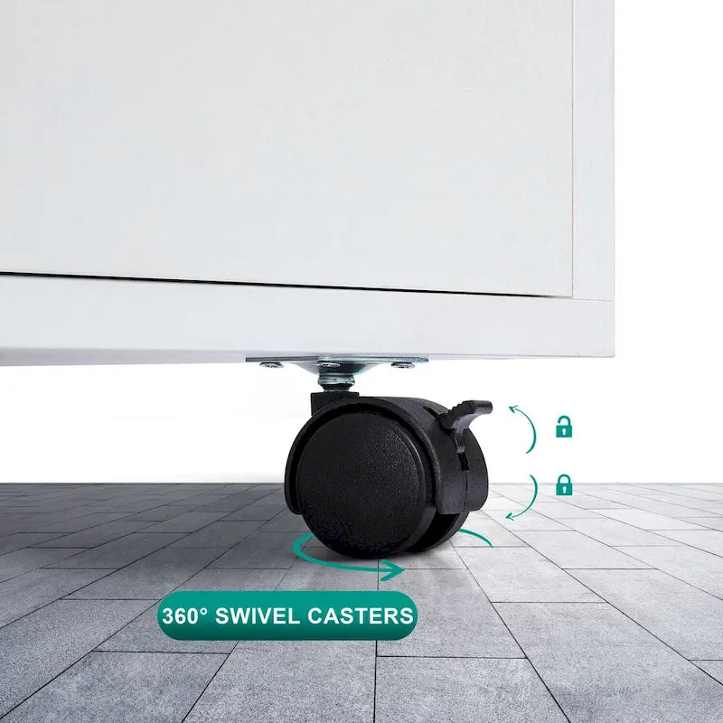 Schedario in legno da ufficio con 7 cassetti, per ufficio domestico, mobile schedario con ruote, mobile contenitore con ruote, cassetto schedario