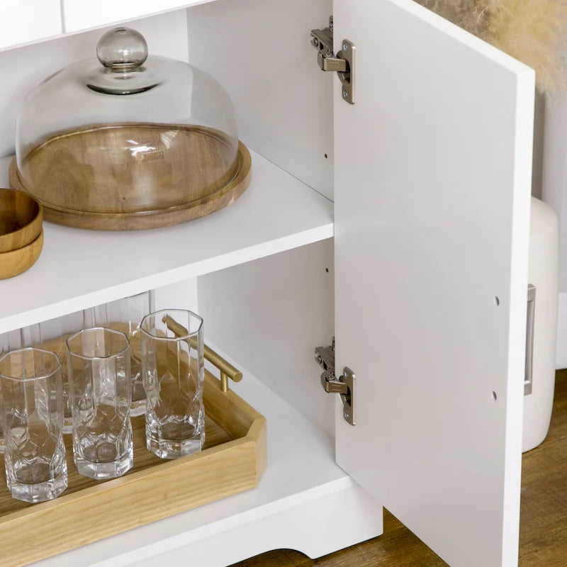 Modern Kitchen Sideboard Buffet Cabinet with Storage Versatility, 3 Drawers, Cabinets and Adjustable Shelf