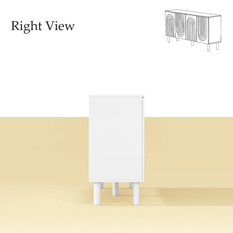 White MDF Sideboard Bookcase Kitchen Cabinet Buffet Credenza End Table