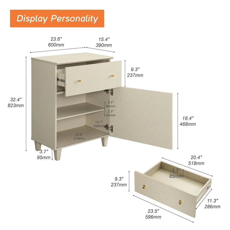Sideboard Buffet Cabinet with Drawer and Door for Kitchen, Dining Room