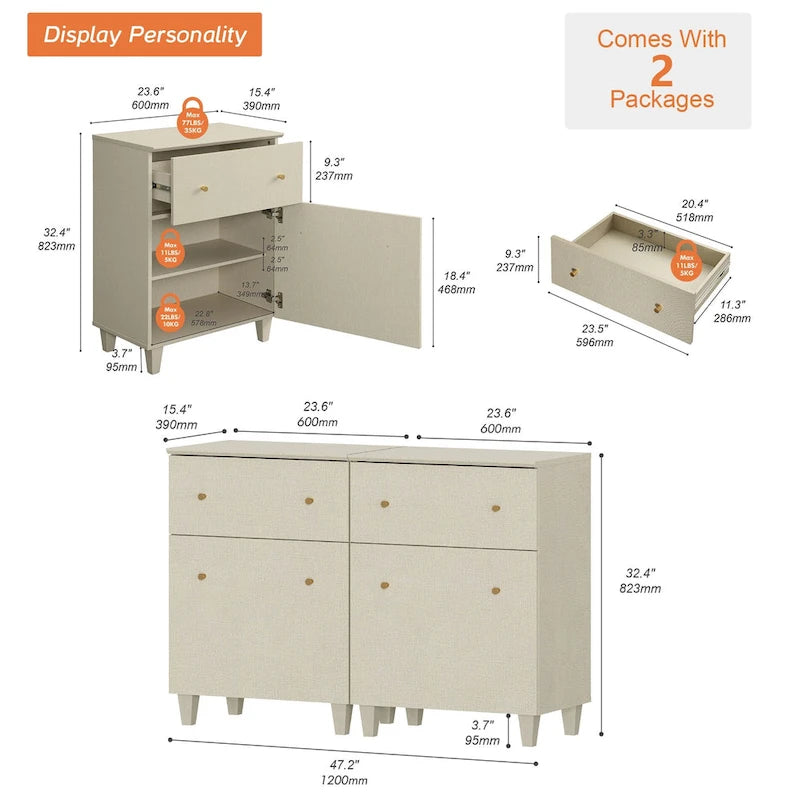 Sideboard Buffet Cabinet with Drawer and Door for Kitchen, Dining Room