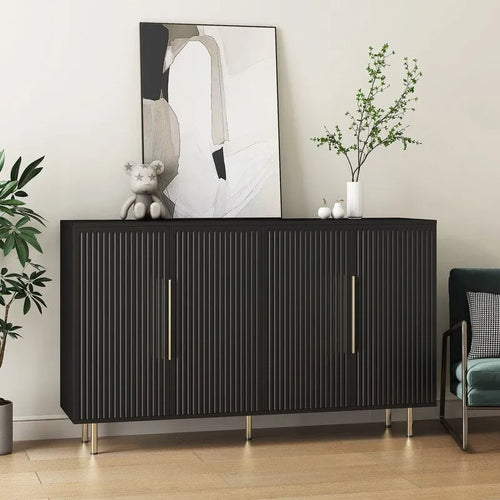 56.69W Modern Cabinet with Storage and Adjustable Shelves - N/A
