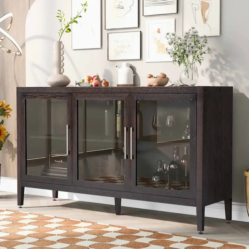 Mobile contenitore in legno da 58.2 con ante e ripiano regolabile - N/A