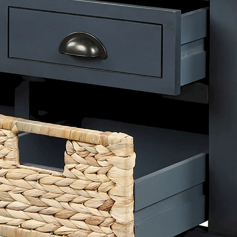 Panca contenitore classica stile rustico con cuscino rimovibile in misto lino