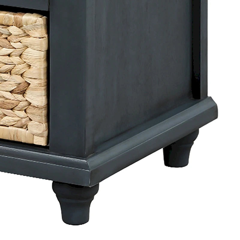 Panca contenitore classica stile rustico con cuscino rimovibile in misto lino