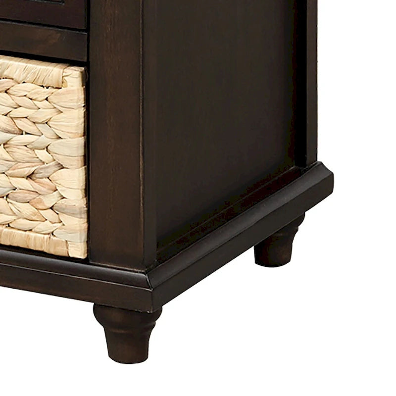 Panca contenitore classica stile rustico con cuscino rimovibile in misto lino