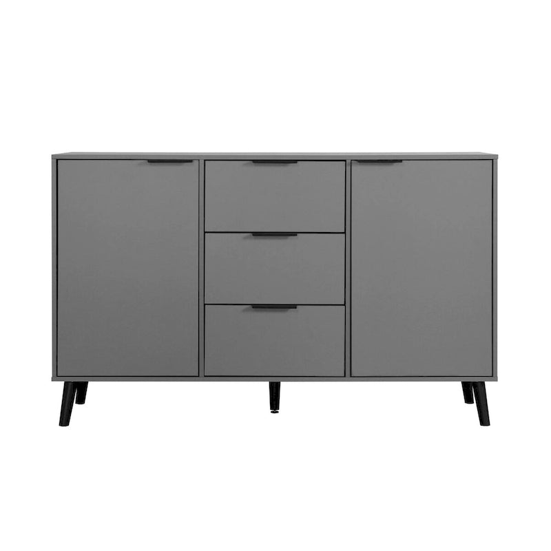 Credenza contenitore, mobile bar in legno, mobile da cucina da 47.2 con 3 cassetti e 2 ante