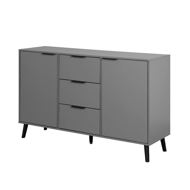 Credenza contenitore, mobile bar in legno, mobile da cucina da 47.2 con 3 cassetti e 2 ante