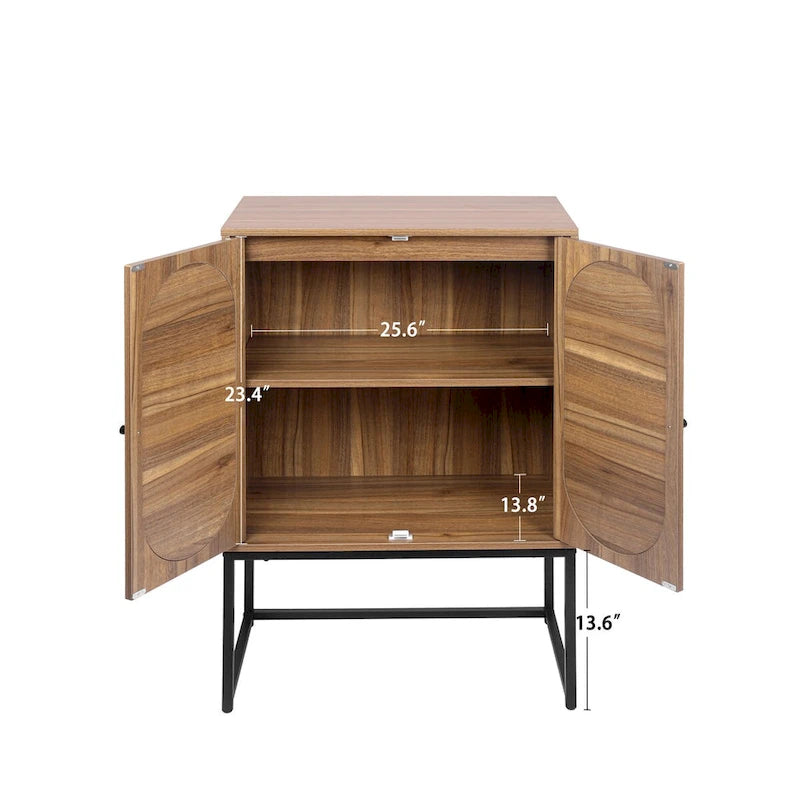 Natural rattan, 2 Door high cabinet, adjustable shelf, Easy Assembly, Free Standing Cabinet for Living Room Bedroom