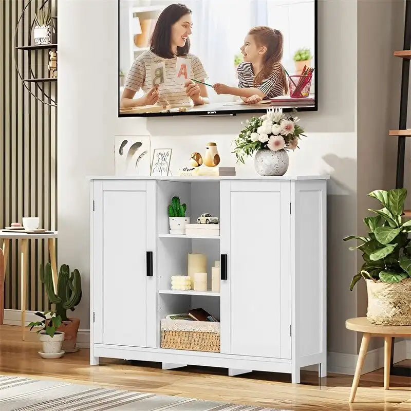 Szafka do przechowywania z dwojgiem drzwi i 4 półkami - 11.8D x 35.4W x 31.7H
