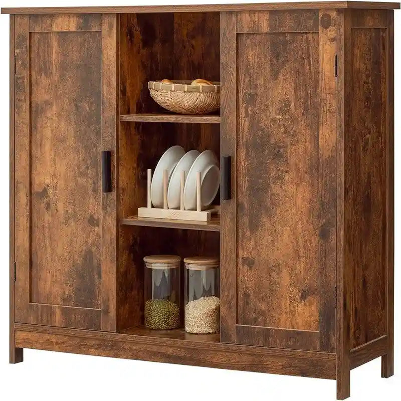 Szafka do przechowywania z dwojgiem drzwi i 4 półkami - 11.8D x 35.4W x 31.7H