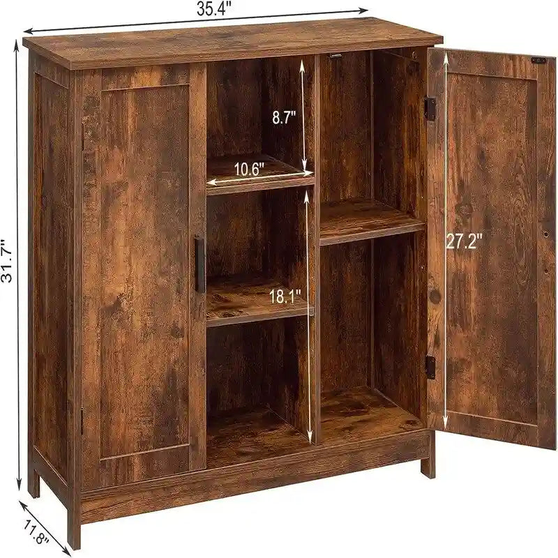 Szafka do przechowywania z dwojgiem drzwi i 4 półkami - 11.8D x 35.4W x 31.7H