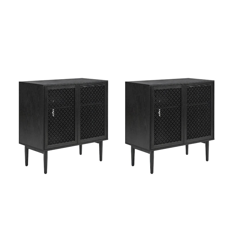 Mobile decorativo moderno a due ante (alto 32", con luci, set da 2 pezzi)