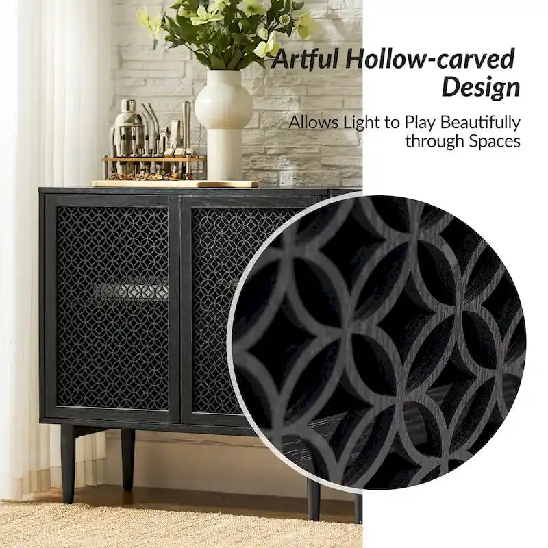 Mobile decorativo moderno a due ante (alto 32", con luci, set da 2 pezzi)