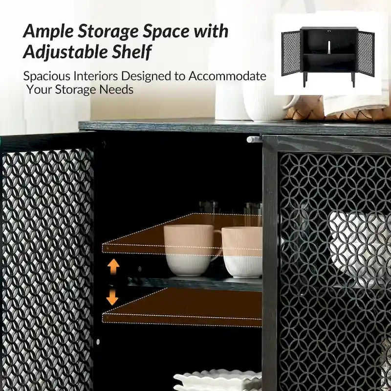 Mobile decorativo moderno a due ante (alto 32", con luci, set da 2 pezzi)