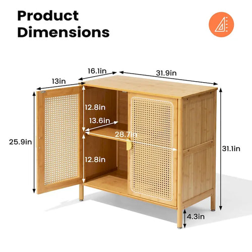 2-Door Buffet Sideboard Storage Cabinet - 31.9 in W * 16.1 in D * 31.1 in H