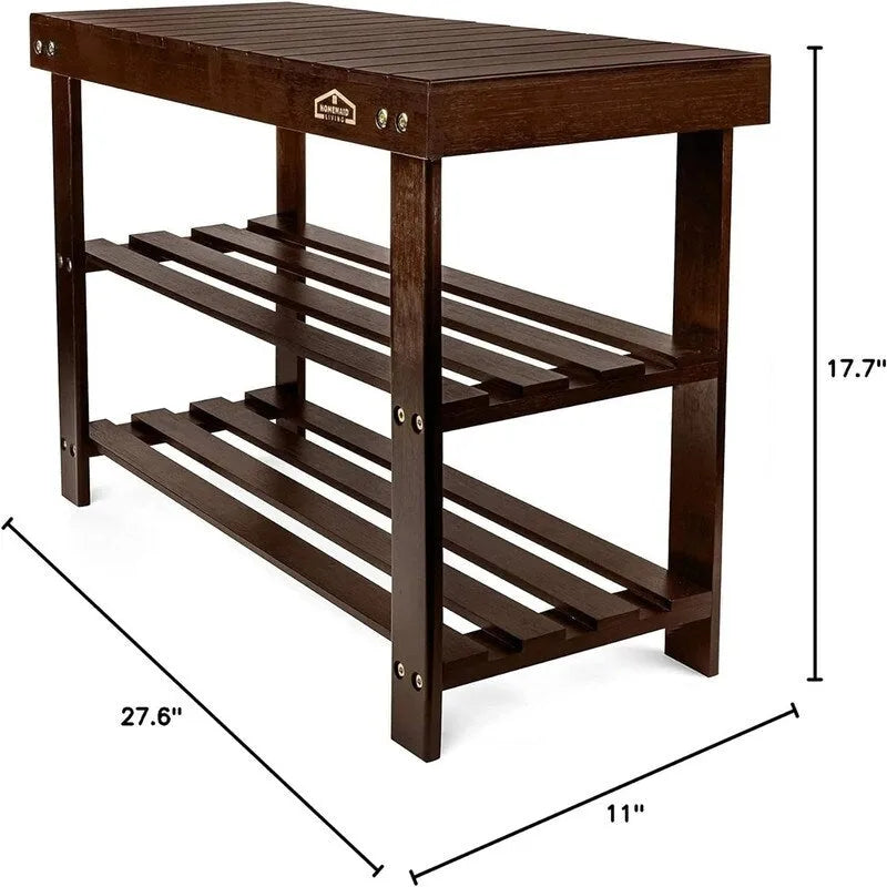 3 Tier Shoe Rack Small Bench - 11D x 27.6W x 17.7H