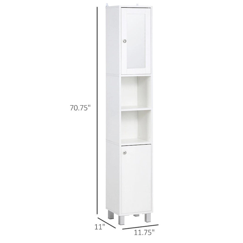 Mobiletto alto da bagno con specchio, colonna indipendente