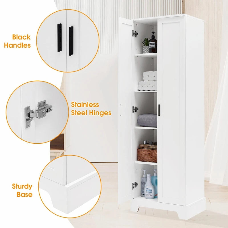 Storage Cabinet with Two Doors and Adjustable Shelf