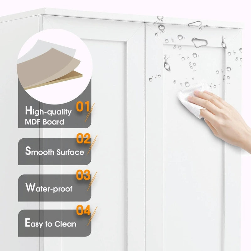 Storage Cabinet with Two Doors and Adjustable Shelf