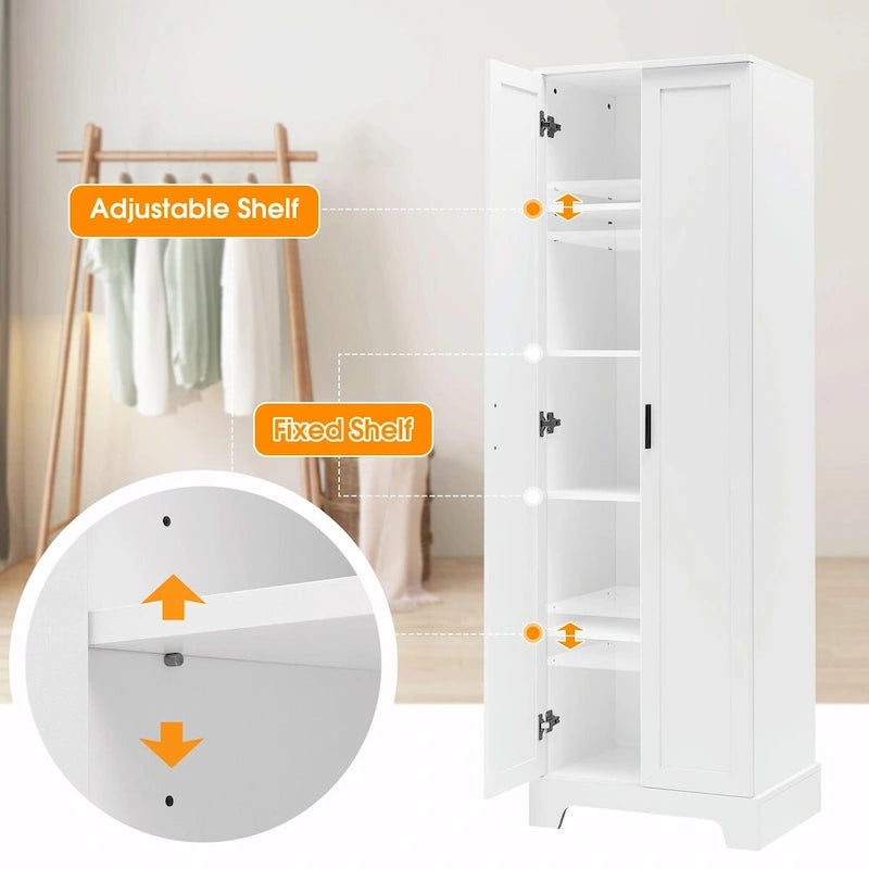 Storage Cabinet with Two Doors and Adjustable Shelf