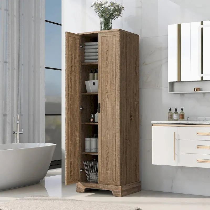 Storage Cabinet with Two Doors and Adjustable Shelf