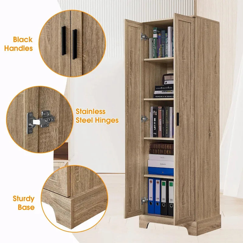 Storage Cabinet with Two Doors and Adjustable Shelf