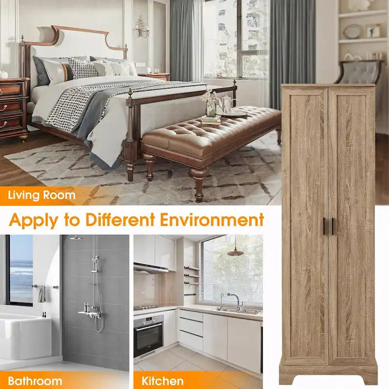Storage Cabinet with Two Doors and Adjustable Shelf